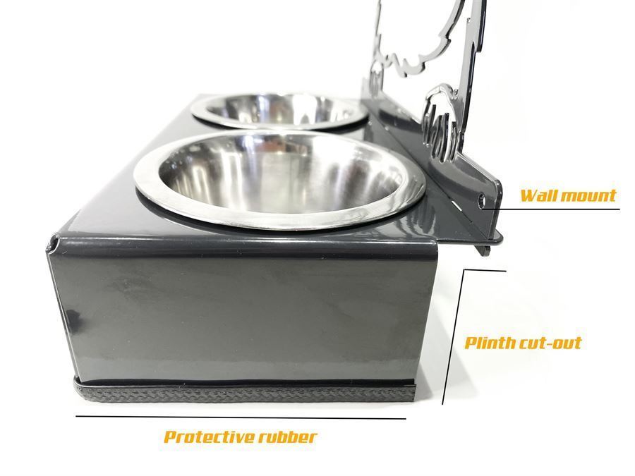 2-Bowl Cat Feeder, Ojos Azules Cat breed, Raised Feeding Station